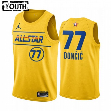 Maillot Basket Dallas Mavericks Luka Doncic 77 2021 All-Star Jordan Brand Gold Swingman - Enfant